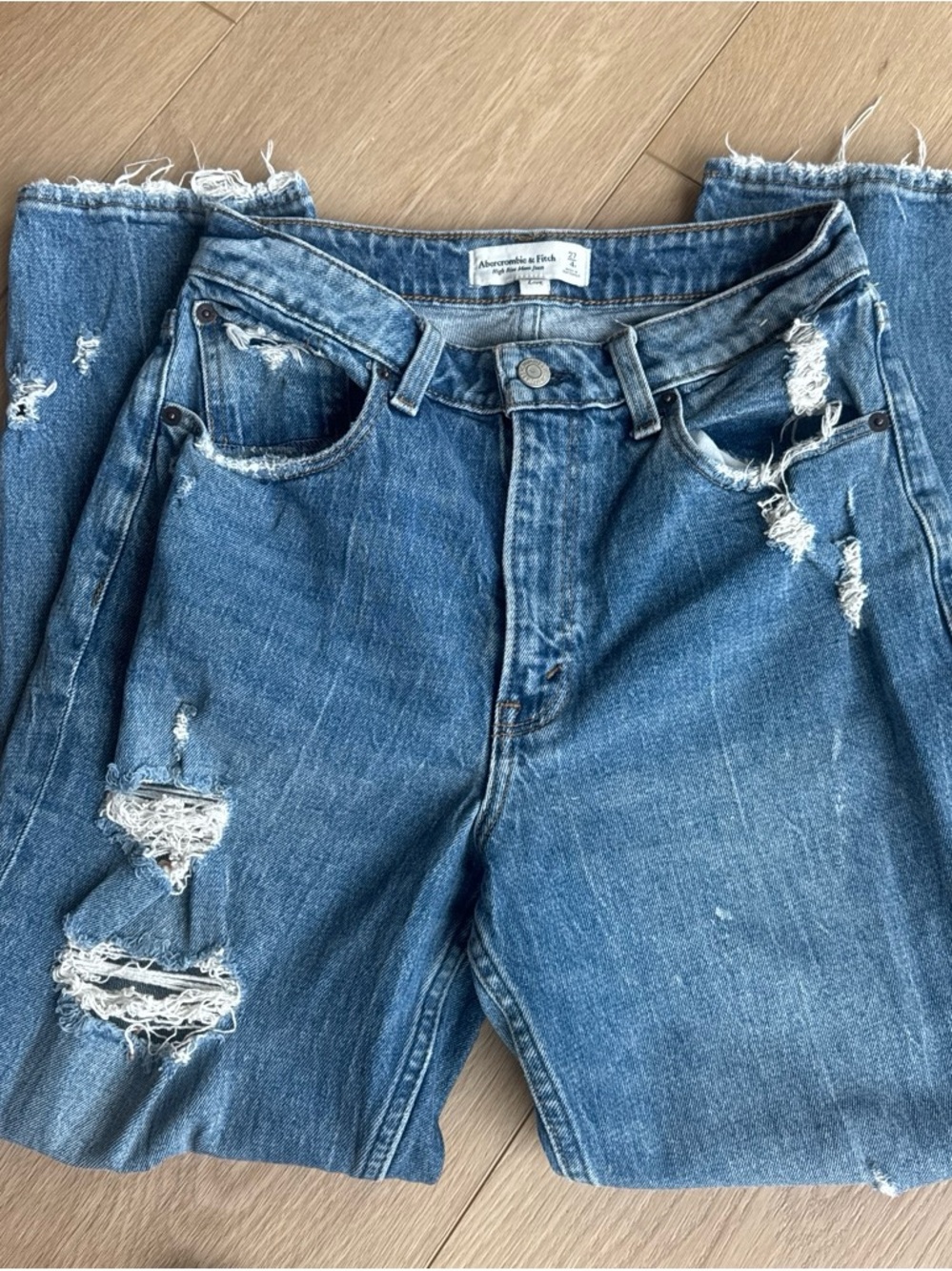 Abercrombie & Fitch Ripped Light Blue Boyfriend Jeans